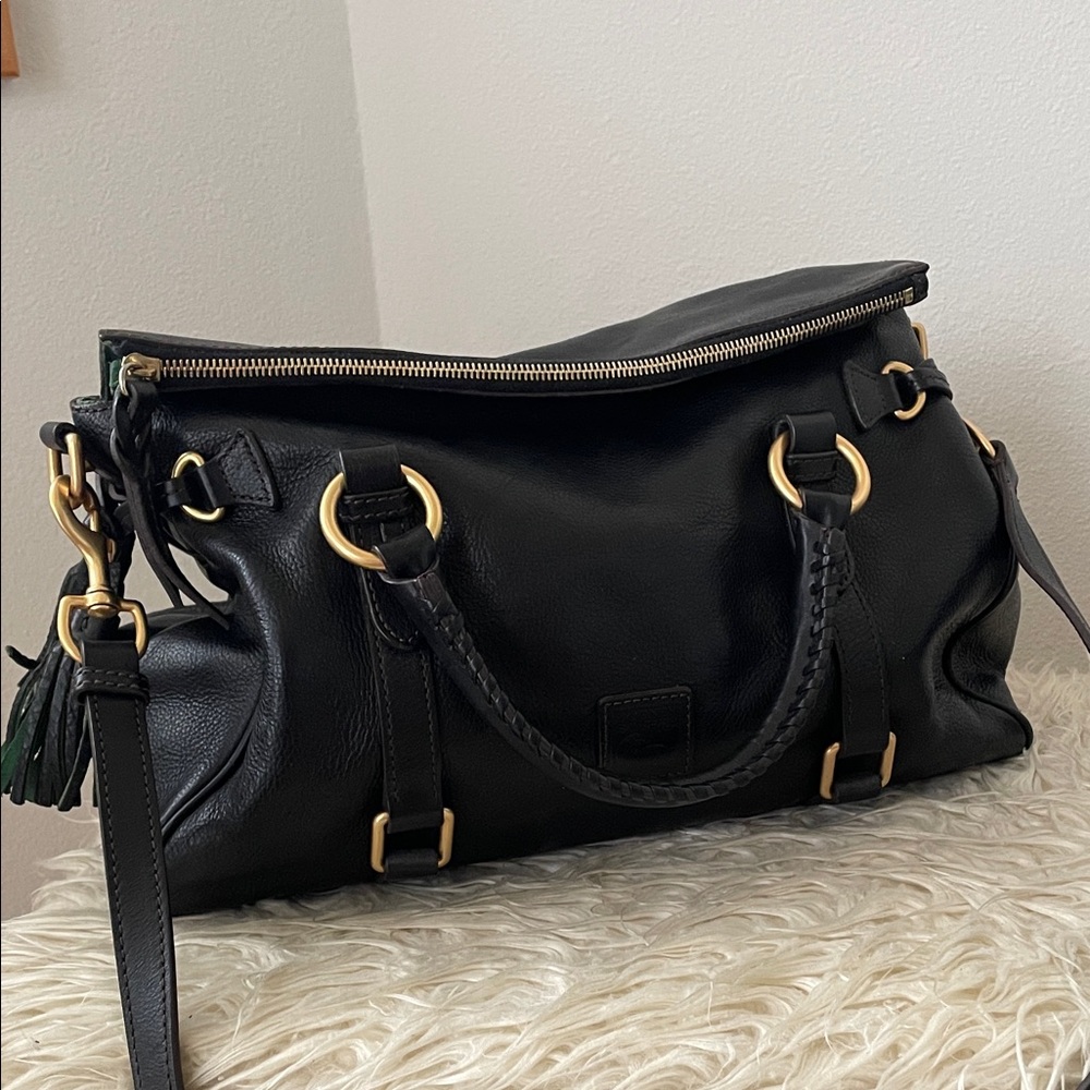 Dooney & Bourke Florentine Satchel in Black - Excellent Condition with Dust Bag
